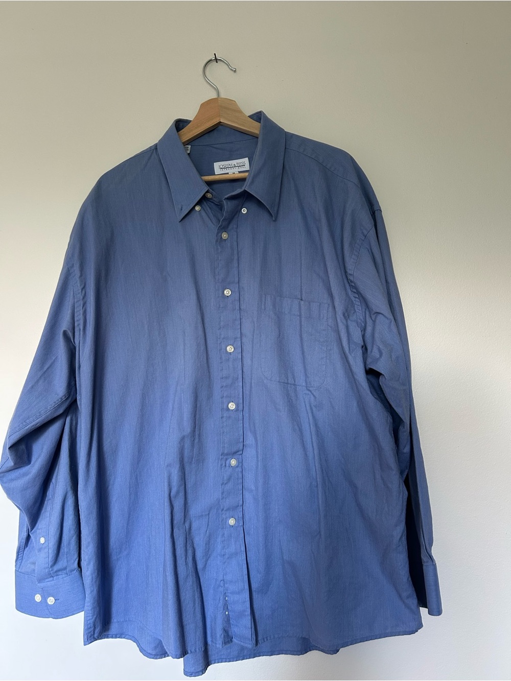 Joseph & Feiss Men's Blue Button-Up Dress Shirt